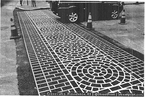Crosswalk Marking Treatments Using StreetPrint DuraTherm Product - Location: Providence, Rhode Island