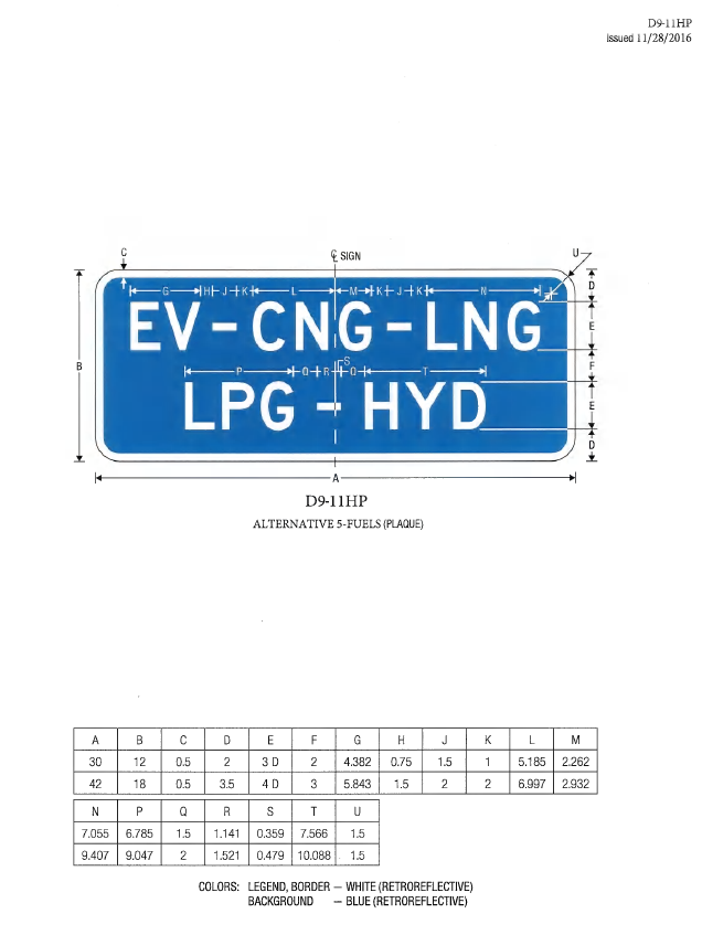A technical drawing for the D9-11HP Alternative 5-Fuels (Plaque)