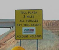 Oklahoma tollway sign photos